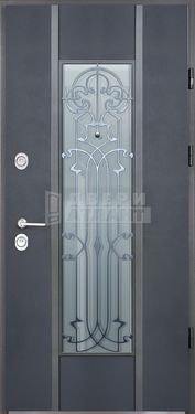 Дверь Порошковое термонапыление с ковкой и стеклом КВ-29