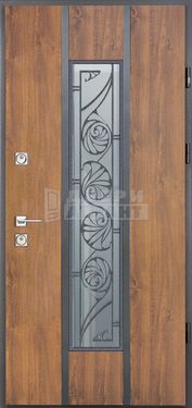 Дверь МДФ с ковкой и стеклом КВ-15