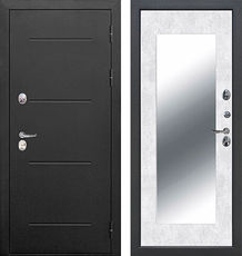 Дверь Цитадель Isoterma 11 см Букле чёрный Зеркало Бетон снежный