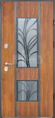 Дверь МДФ с ковкой и стеклом КВ-20
