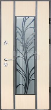 Дверь МДФ с ковкой и стеклом КВ-13