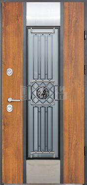 Дверь МДФ с ковкой и стеклом КВ-05