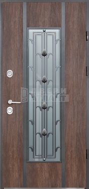 Дверь МДФ с ковкой и стеклом КВ-11