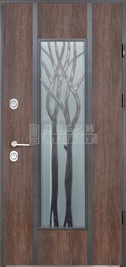 Дверь МДФ с ковкой и стеклом КВ-03