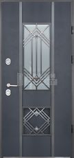 Дверь Порошковое термонапыление с ковкой и стеклом КВ-31