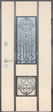 Дверь МДФ с ковкой и стеклом КВ-19