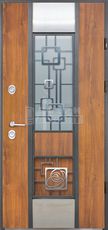 Дверь МДФ с ковкой и стеклом КВ-06