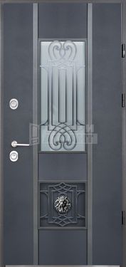 Дверь Порошковое термонапыление с ковкой и стеклом КВ-38