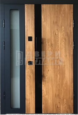 Двухстворчатая дверь МДФ со стеклом СТ-37