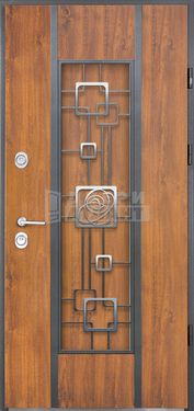 Дверь МДФ с ковкой и стеклом КВ-08
