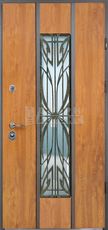 Дверь МДФ с ковкой и стеклом КВ-02