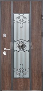 Дверь МДФ с ковкой и стеклом КВ-27