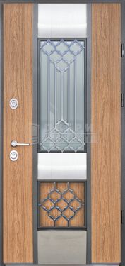 Дверь МДФ с ковкой и стеклом КВ-23