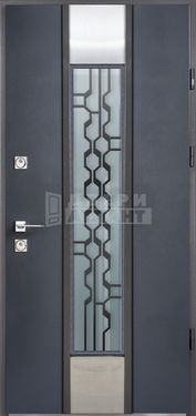 Дверь Порошковое термонапыление с ковкой и стеклом КВ-33