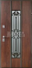 Дверь МДФ с ковкой и стеклом КВ-09