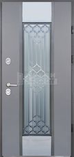 Дверь Порошковое термонапыление с ковкой и стеклом КВ-34