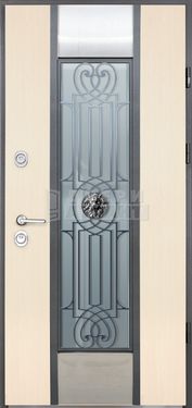 Дверь МДФ с ковкой и стеклом КВ-04